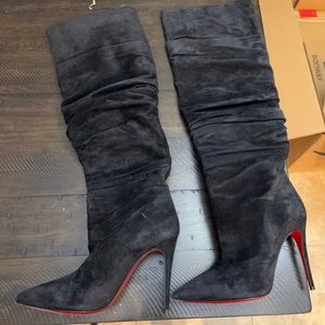 Chrisitan Louboutin Over the knee black suede boot